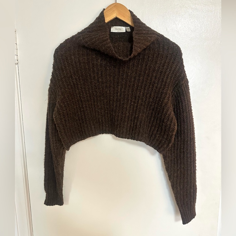 Cloth & Stone Rich Brown Cowl Neck Sweater